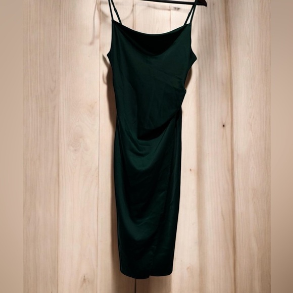 Lulus Dresses & Skirts - Lulu's Forest Green Cowl Neck Midi Slip Dress